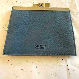 Wilsons Leather Coin purse never used - slate blue grey leather